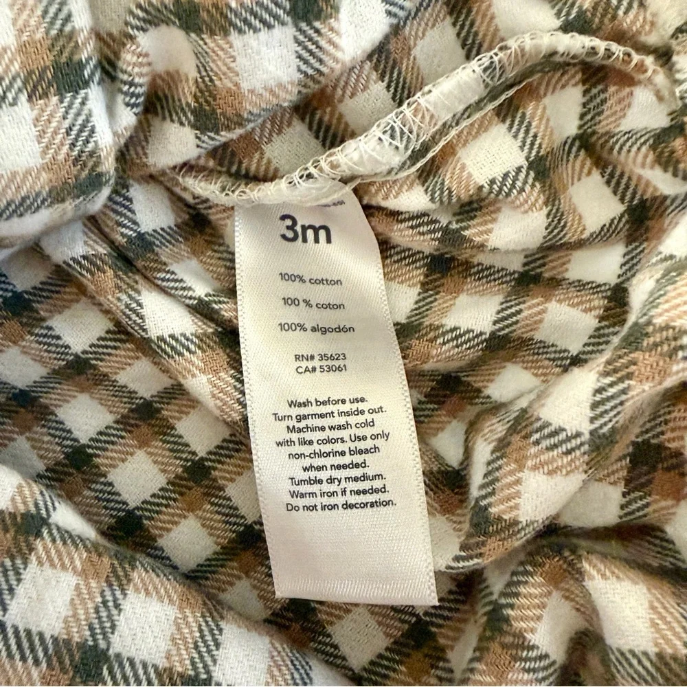 Carter's Just One You Baby Boy 2pc Plaid Button-Up Bodysuit & Pants Set Green 3M